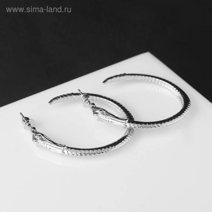 

Серьги-кольца "Змея" d=4 см, цвет серебро