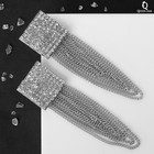 Серьги висячие со стразами «Голливуд» нити в квадрате, белые в серебре, 9.5 см - Фото 5