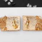 Серьги висячие со стразами «Голливуд» нити в квадрате, цвет белый в золоте - Фото 3