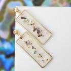 Серьги с перламутром «Эвери» прямоугольник, цветные в золоте - Фото 1