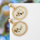 Серьги с перламутром "Эвери" круг малый,цветные в матовом золоте - фото 24421327