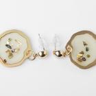 Серьги с перламутром "Эвери" круг малый,цветные в матовом золоте - фото 24421329