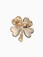 Брошь «Клевер», бело-зелёная в золоте - Фото 3