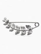 Булавка «Веточка лиственная» 6.5 см, зелёная в серебре - Фото 3