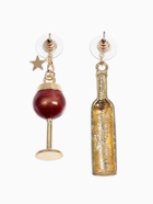 Серьги с эмалью «Вино» с бокалом, цвет бордовый в золоте - Фото 4