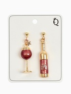 Серьги с эмалью «Вино» с бокалом, цвет бордовый в золоте - Фото 5