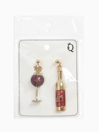 Серьги с эмалью «Вино» с бокалом, цвет бордовый в золоте - Фото 7