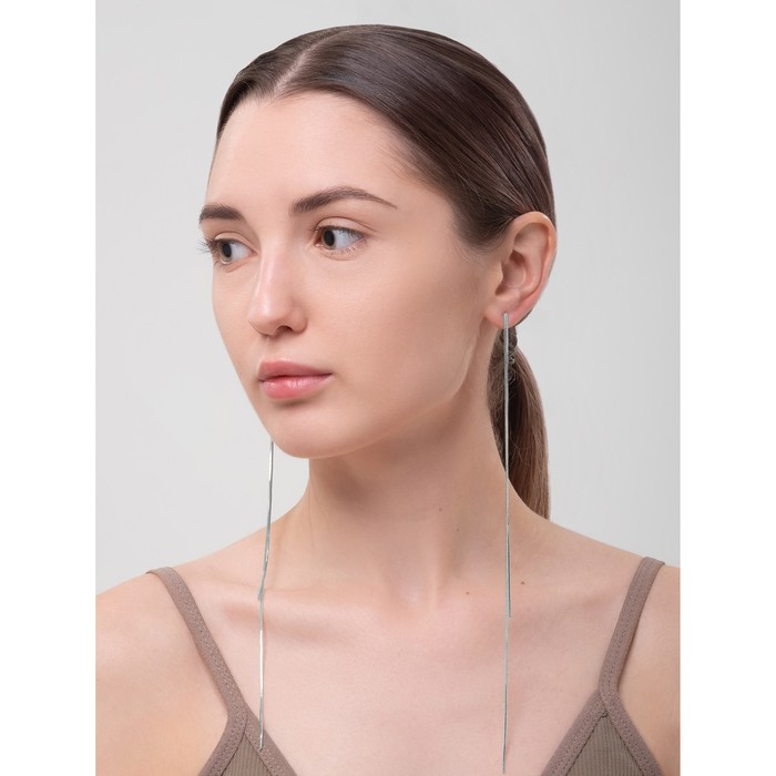 Серьги висячие «Макси», цвет серебро, 23 см - Фото 1