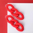 Серьги пластик «Цепь» восторг, малая, цвет красный - Фото 1