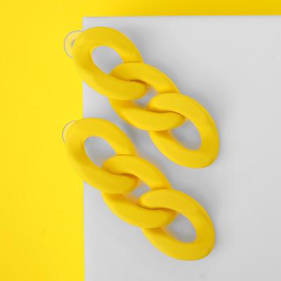 Серьги пластик «Цепь» восторг, малая, цвет жёлтый
