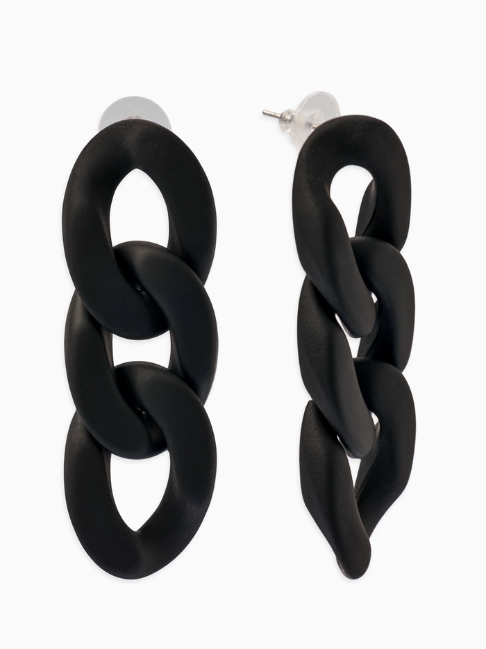 Серьги пластик «Цепь» восторг, малая, цвет чёрный - Фото 1