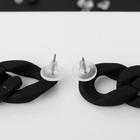 Серьги пластик «Цепь» восторг, малая, цвет чёрный - Фото 3