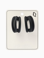 Серьги-кольца "Боттега" тройные, d=3,5, цвет чёрный - фото 809515812