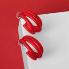 Серьги кольца тройные QF «Боттега», d=3.5, красные - Фото 3