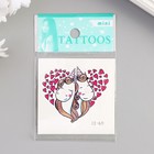 Переводная тату цветная «Единорожки с сердечками», временная татуировка, 6×6 см - Фото 3