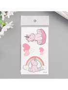 Татуировка на тело цветная "Малыши единороги" 10,5х6 см - фото 43704209