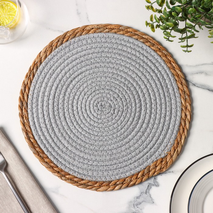 Салфетка сервировочная на стол Доляна «Мэг», 30×30 см, голубая