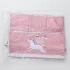 Органайзер подвесной с карманами Доляна «Единорожек» 6 отделений, 50×35 см, цвет розовый - Фото 4