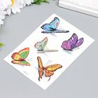 Переводные тату на тело цветные с блёстками «Бабочки в полёте», 14.7×10.5 см - фото 22633216