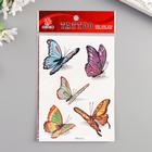 Переводные тату на тело цветные с блёстками «Бабочки в полёте», 14.7×10.5 см - фото 22633217