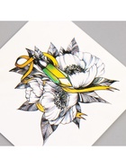 Переводная тату на тело цветная «Кристалл и цветы», 6×6 см 5084756