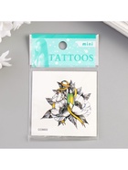 Переводная тату на тело цветная «Кристалл и цветы», 6×6 см 5084756