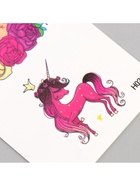 Переводные тату на тело цветные «Единороги в цветочных венках», 10.5×6 см - фото 42852619