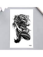 Переводная тату на тело чёрная «Чёрный дракон», 10.5×6 см - Фото 3