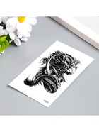 Переводная тату на тело чёрная «Чёрный дракон», 10.5×6 см - Фото 4