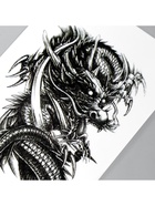 Переводная тату на тело чёрная «Чёрный дракон», 10.5×6 см - Фото 5