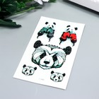 Татуировка на тело цветная "Панда-боксёр" 10,5х6 см - Фото 2