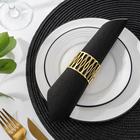 Кольцо для салфетки «Плетёнка», 4.5×3.5 см, железо, золотистое - Фото 2