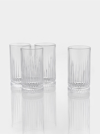 Набор стаканов Paşabahçe Elysia, 450 мл, 4 шт., стекло, прозрачный