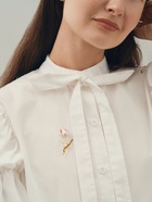 Брошь «Цветок» тюльпан пионовидный, цвет бело-розовый в золоте - Фото 5