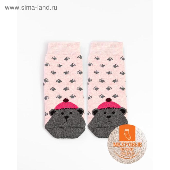 Носки детские махровые, цвет розовый меланж, размер 18 - Фото 1