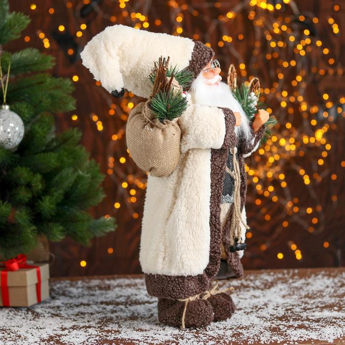 Дед Мороз "В белом тулупе со снегоступами" 45 см - фото 1908599302