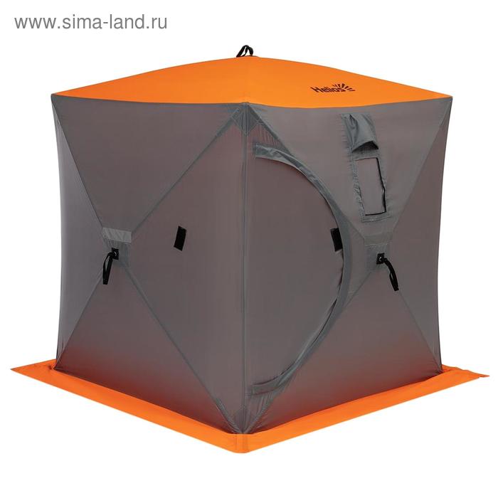 Палатка зимняя Helios "Куб", 1.8 х 1.8 м, цвет orange lumi/gray - Фото 1