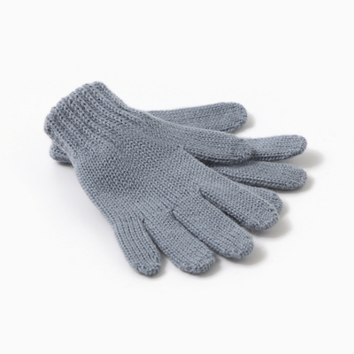 Перчатки для девочки, серые, размер 14
