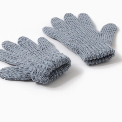 Перчатки для девочки, серые, размер 14