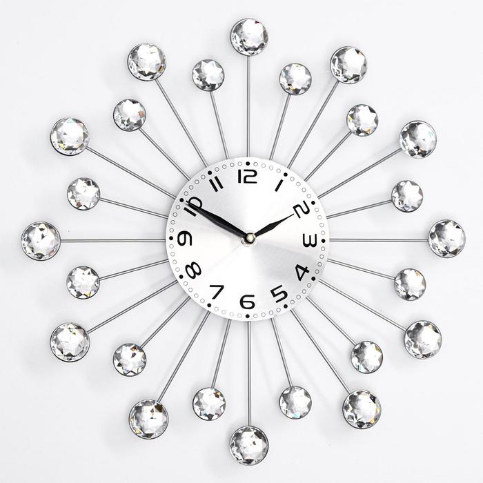 Часы настенные, серия: Ажур, "Лучики", плавный ход, d-35 см, циферблат 13 см - Фото 1