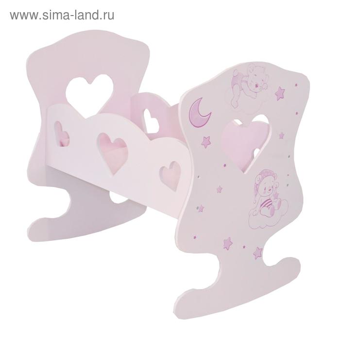 Кроватка-люлька Лаки, цвет Розовый Мини - Фото 1
