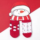 Набор новогодних детских носков Крошка Я «Снеговик», 2 пары, 6-8 см - фото 9064231