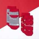 Набор новогодних детских носков Крошка Я «Санта», 2 пары, 6-8 см - Фото 3