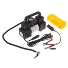 Компрессор автомобильный двухпоршневой, 12 В, фонарь, 25 л/мин, сумка, черный - Фото 1