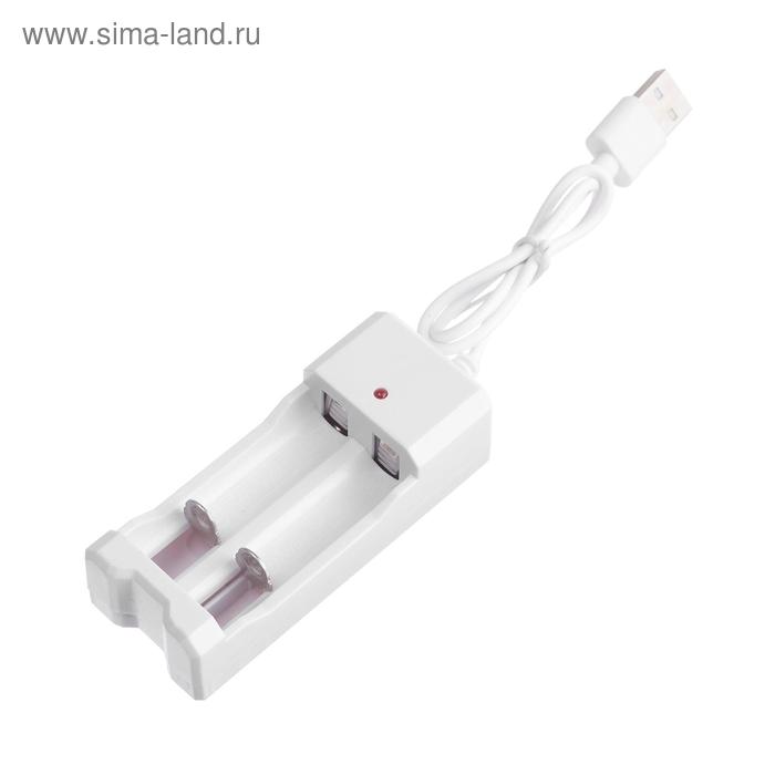 Зарядное устройство Luazon UC-26, для 2-х аккум. АА или ААА, USB, ток заряда 250 мА, белое - Фото 1