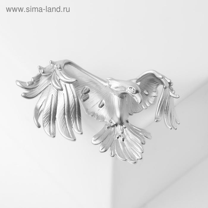 Брошь «Орёл», цвет матовое серебро - Фото 1