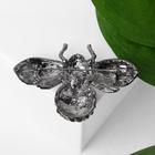 Брошь «Пчела» крупная, цвет зелёный в сером металле - Фото 2