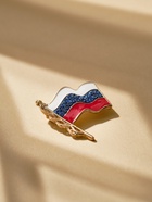 Брошь «Флаг» России, цветная в золоте 5330675 - фото 16423158