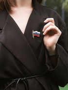 Брошь «Флаг» России, цветная в золоте 5330675 - фото 16423159
