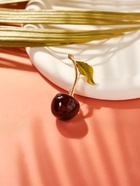 Брошь «Вишенка» с листочком, цвет бордово-зелёный в золоте - Фото 3